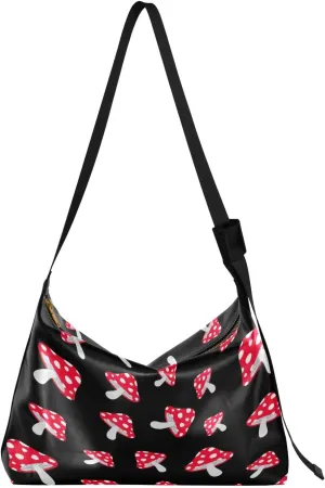 GAIGEO Watercolor Roses Shoulder Bag, Adjustable Shoulder Strap Bag, Leather Bag for Men Shoulder Bag
