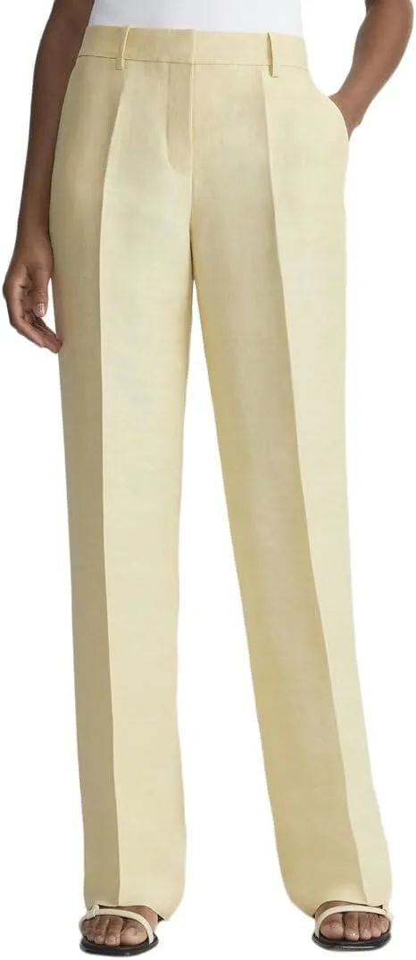 Gates Full Leg Linen-Blend Pant