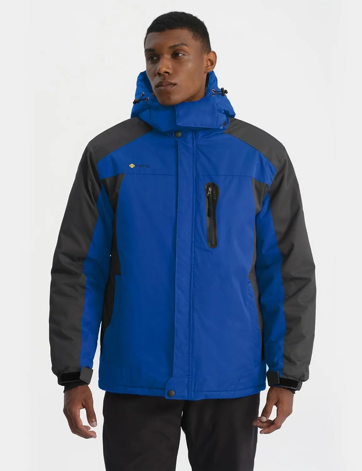 GEMYSE Men's Ski Snow Jacket Warm Winter Waterproof Coat Snowboard Rain Jacket Hooded Windproof Windbreaker