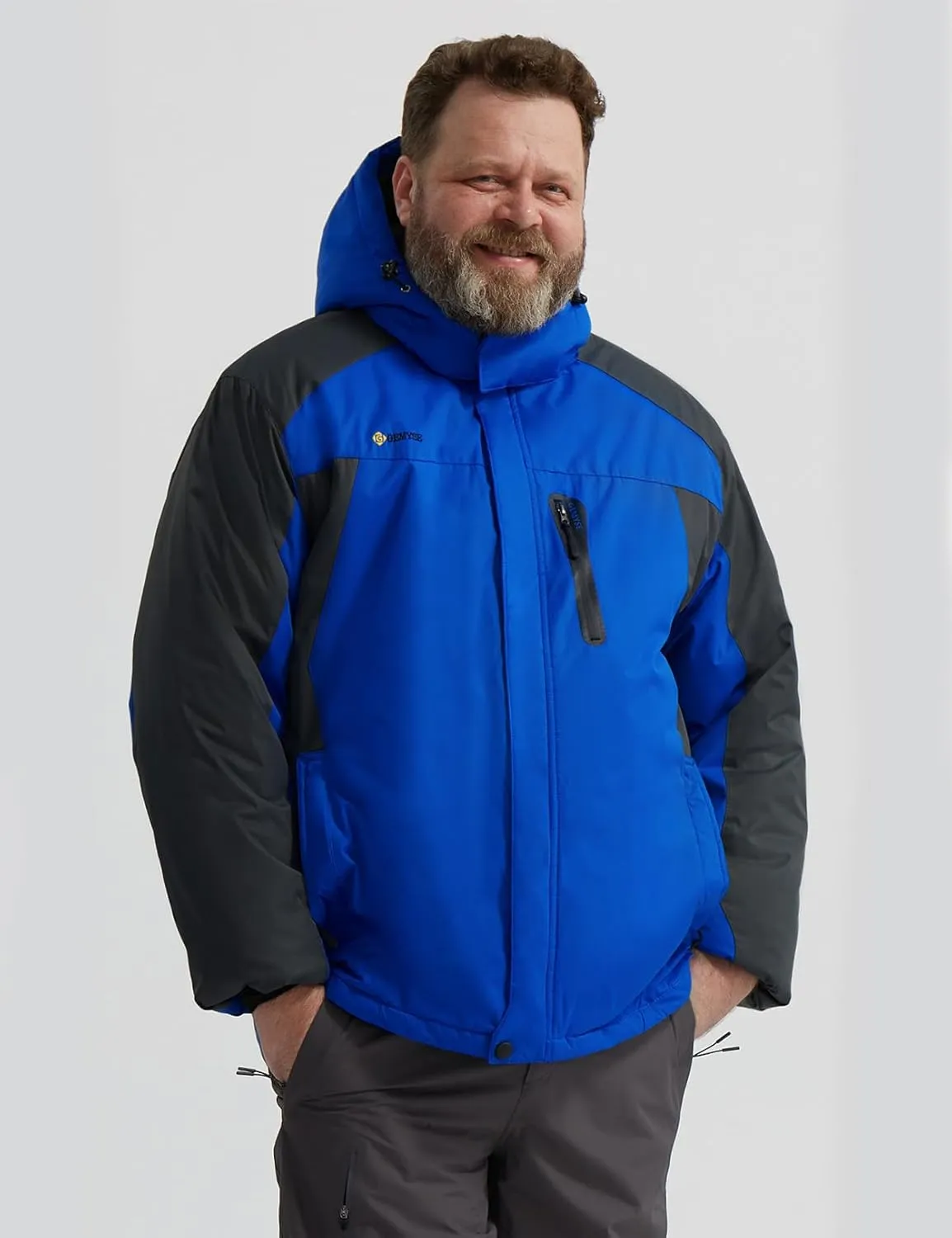 GEMYSE Men's Ski Snow Jacket Warm Winter Waterproof Coat Snowboard Rain Jacket Hooded Windproof Windbreaker