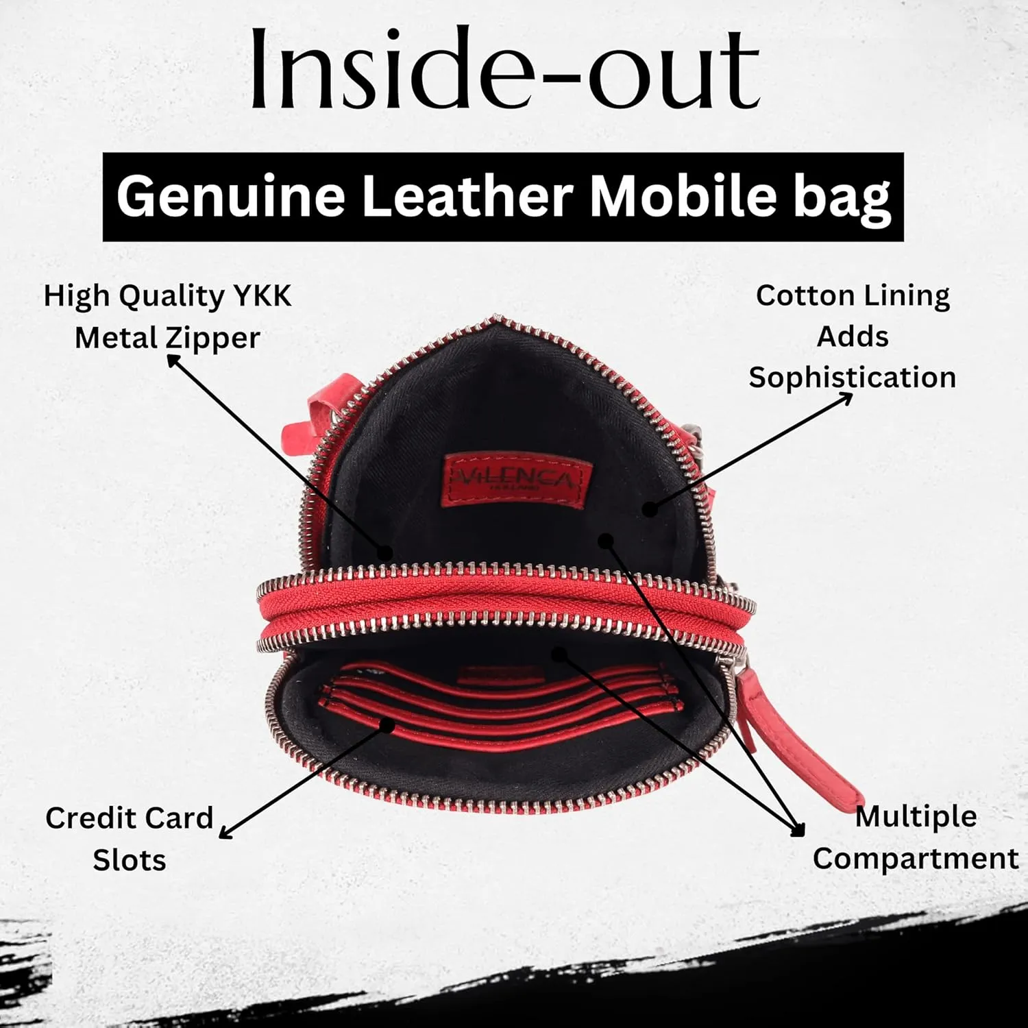 Genuine Italian Leather Small Leather Crossbody Bags For Women Cell Phone Purse, Trendy Casual Detachable Strap