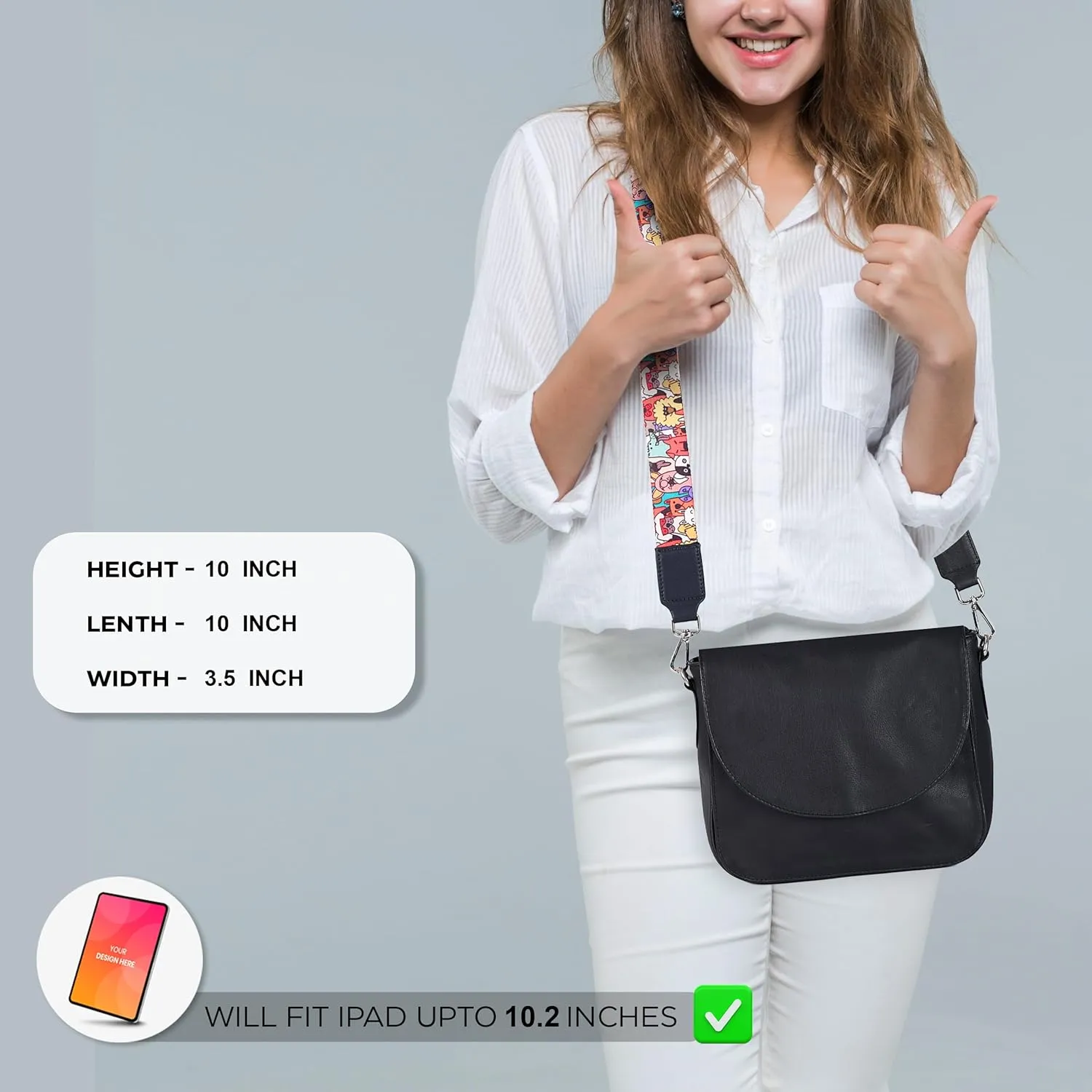 Genuine Leather Shoulder Crossbody Purse For Women with Adjustable Strap, Mobile Pocket & Outside & Inside Zipper