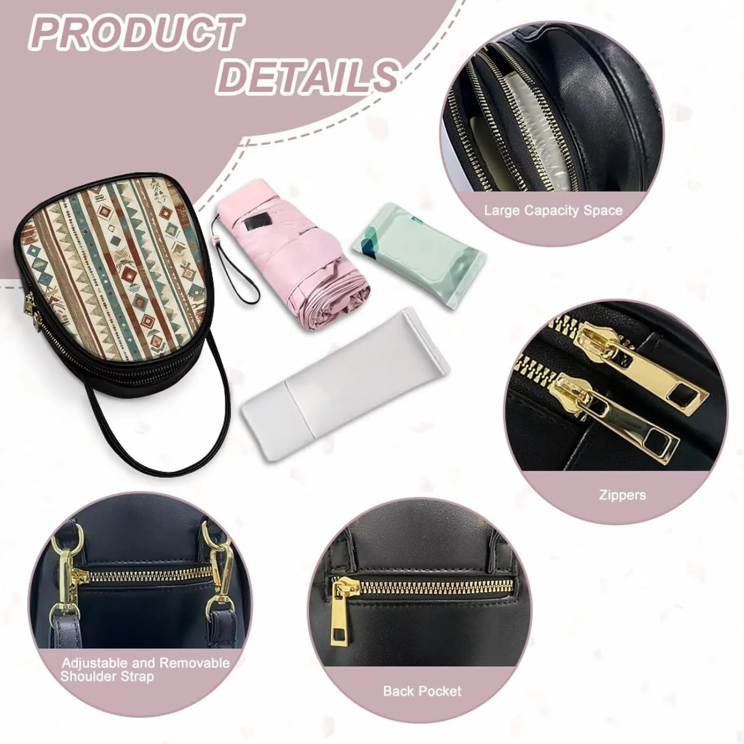 GIFTPUZZ Soft Leather Crossbody Purse for Women Small Cell Phone Bag with Top Handle Adjustable Strap and 3 Pockets