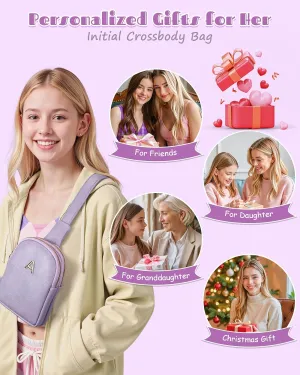 Gifts for 8-10, 11-14, 15-19 Year Old Girls Trendy, Initial Mini Cross Body Bag, Personalized Gifts for Girls, Lightweight Handbags for Women, Travel Shoulder Purse with Adjustable Strap