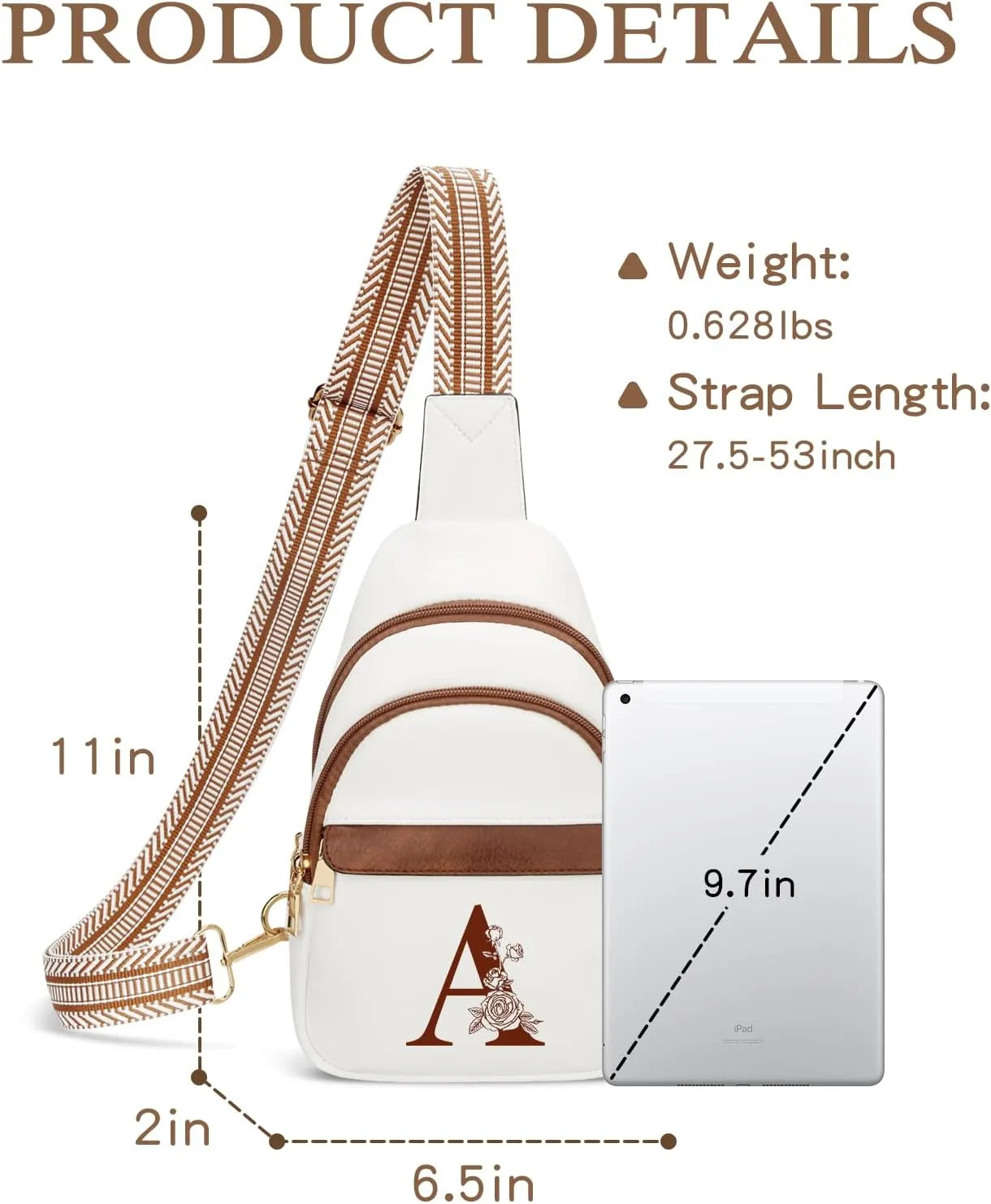 Gifts for Women Mothers Day Gifts Crossbody Bags Sling Bag Fanny Packs for Women with Initial Letter Chest Bag