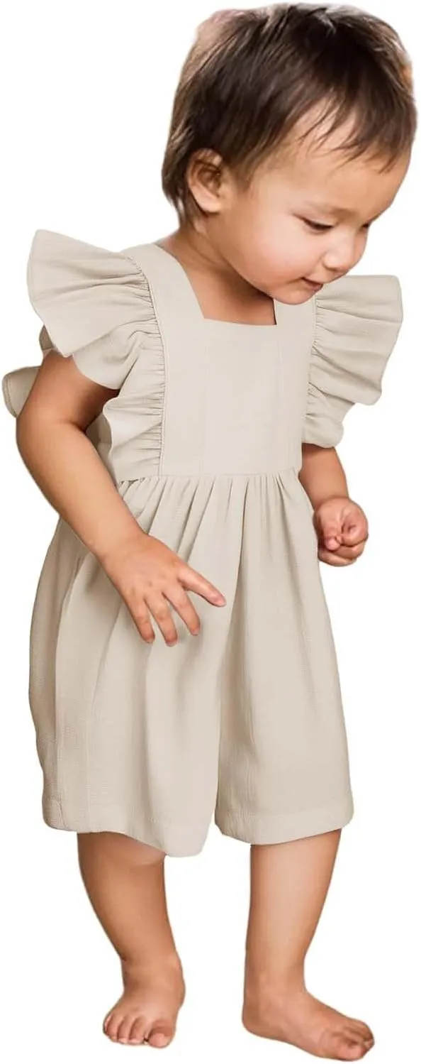 Girls Baby Jumpsuit Cotton And Linen Jumpsuit Romper Romper Crawling Clothes Rompers for Baby Girls