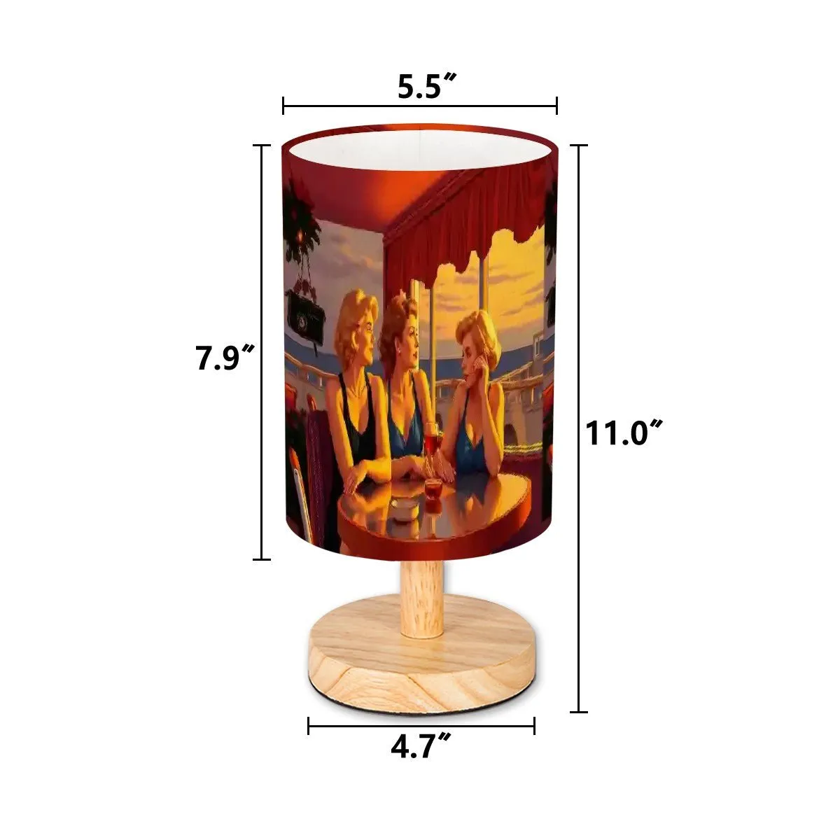 Glamorous Friends Cylindrical Table Lamp