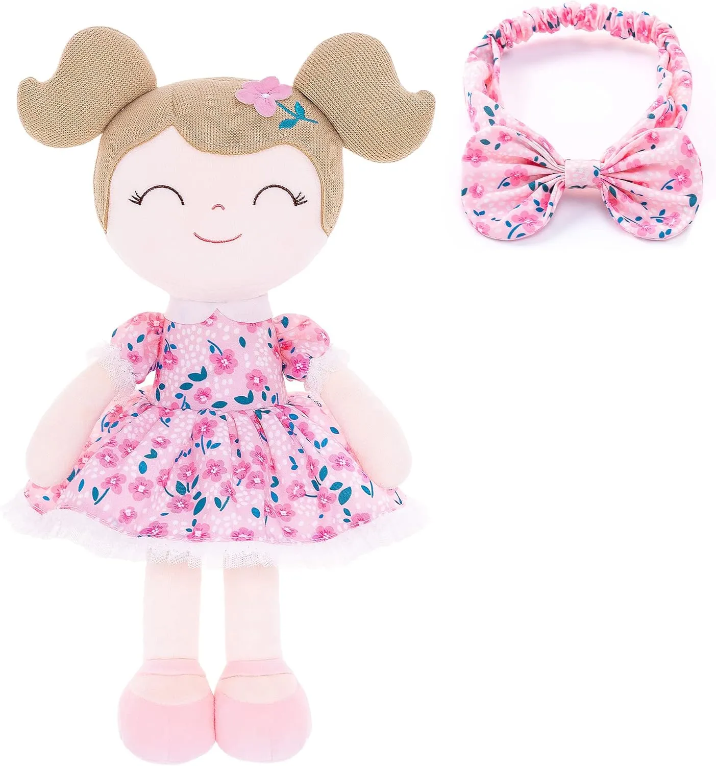 Gloveleya Personalized Doll with Your Name - Cute Pink Cherry Color Custom Soft Plush Doll for Girls Plush Doll Customized Gifts - Muñecas de Trapo Personalizadas para Niñas