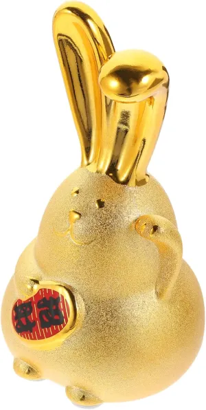 Golden Rabbit Piggy Bank Bull Toy Bank for Boys and Girls Plush Bunny Saving Pot Boys and Girls Money Jar Custom Bunny Decor