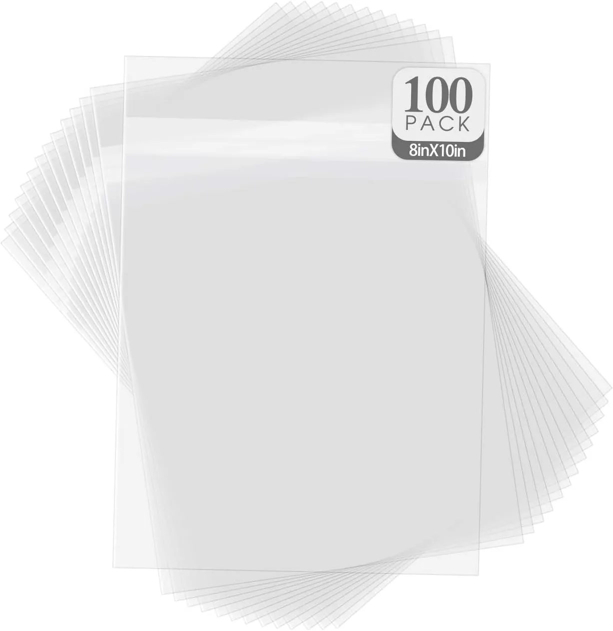 Golden State Art, Pack of 100, Acid-Free Crystal Clear Sleeves Storage Bags for Photo Prints Framing Mats Mattes (Bag Size: 8 3/8 x 10 1/8 inches for 8x10 Mats)