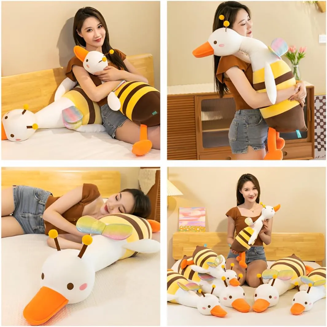 Goose Stuffed Animal Pillow Toy,Cute Giant Goose Plush Duck Stuffed Animal Hugging Pillow,Super Soft Swan Stuffed Animal Sleeping Pillow for Kids and Adults. (Colorful, 43.3)