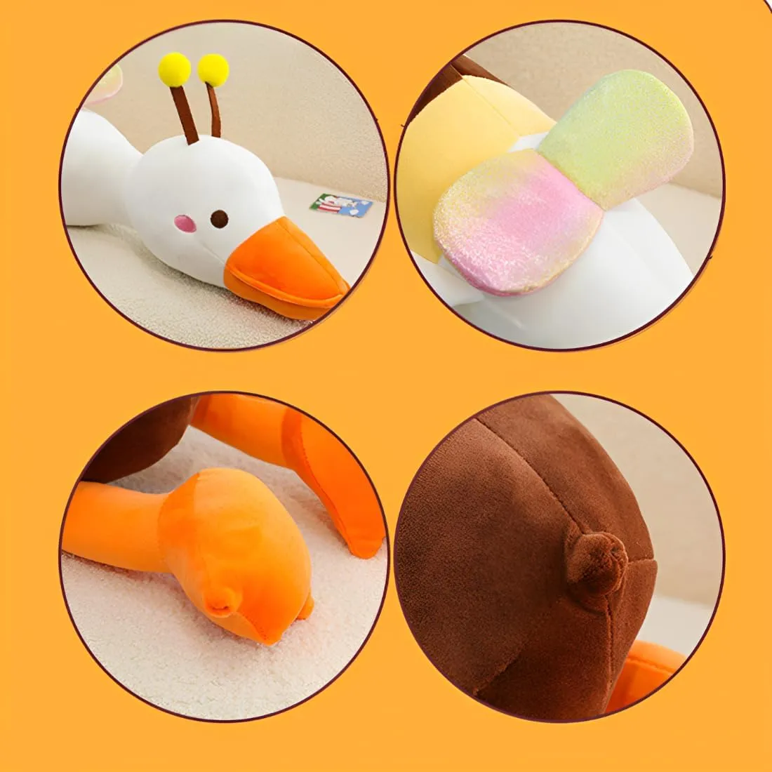 Goose Stuffed Animal Pillow Toy,Cute Giant Goose Plush Duck Stuffed Animal Hugging Pillow,Super Soft Swan Stuffed Animal Sleeping Pillow for Kids and Adults. (Colorful, 43.3)