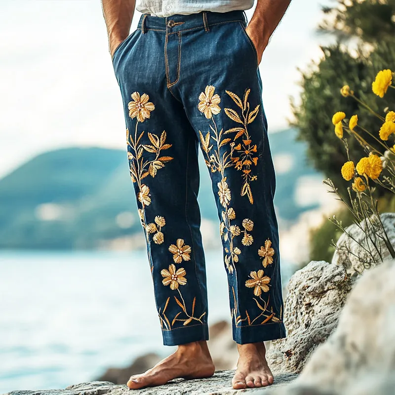 Gordon - Retro boho linen pants