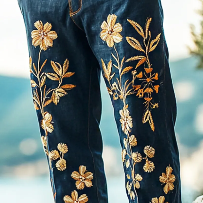 Gordon - Retro boho linen pants