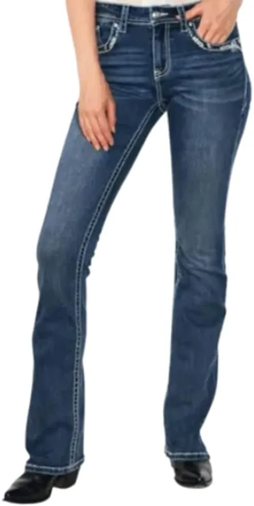 Grace in LA Easy Fit Boot Cut Denim Jeans EB61539