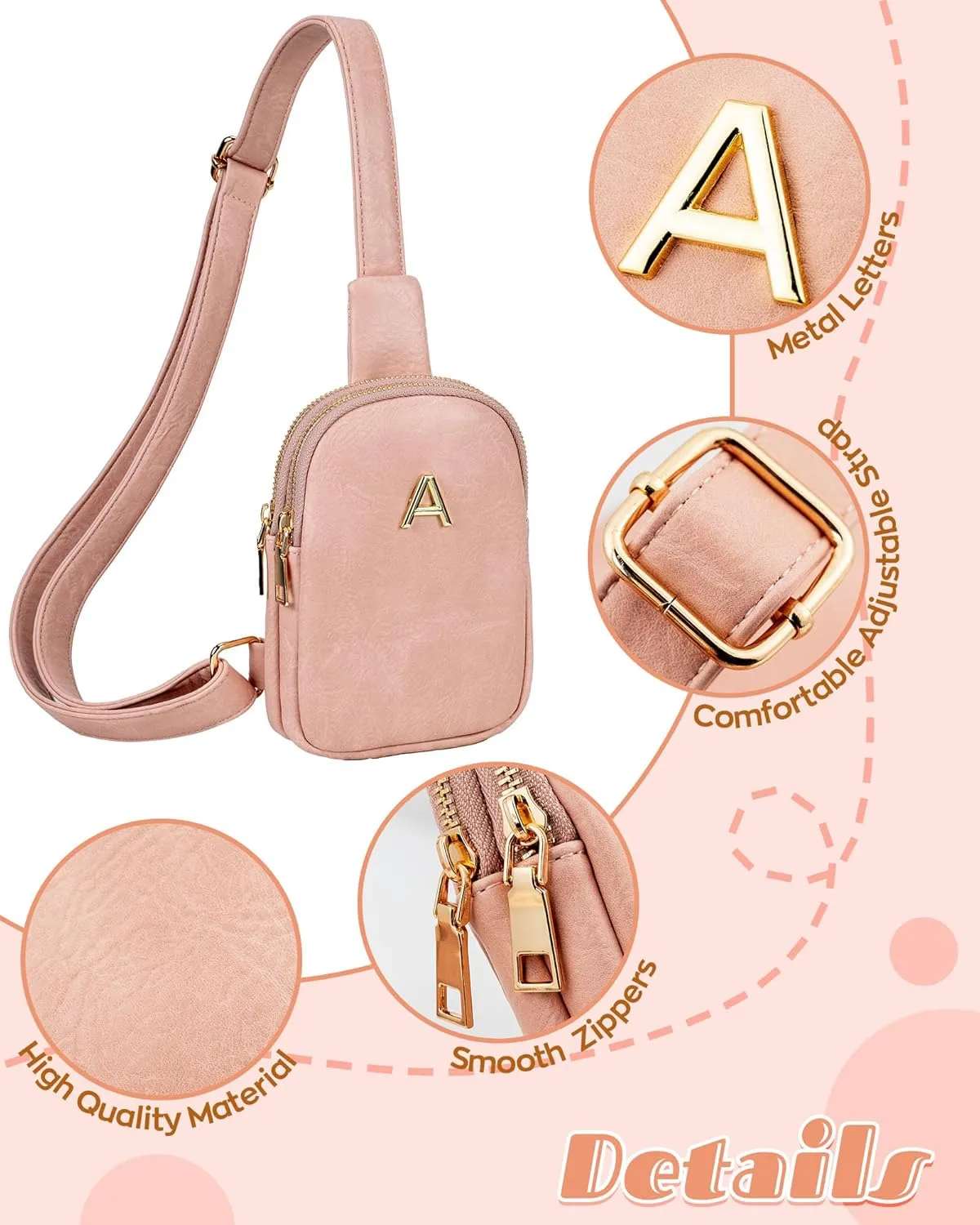 Graduation Gifts for Daughter Granddaughter, Personalized Crossbody Bags with Initial Letters, Teen Girl Gifts Trendy Stuff, Mini Lightweight Sling Purse, Gifts for Her, Gifts for Teen Girls