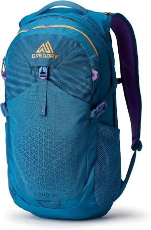 Gregory Nano 20L Unisex Day Hiking/Commuter/Active Travel Backpack, Breathable Backpanel, Hydration Port, One Size Fits All, Icon Teal