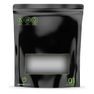 Grove Bags TerpLoc Storage Bags with Window Pouch, Black & Clear - 1 lb. - Pack of 10