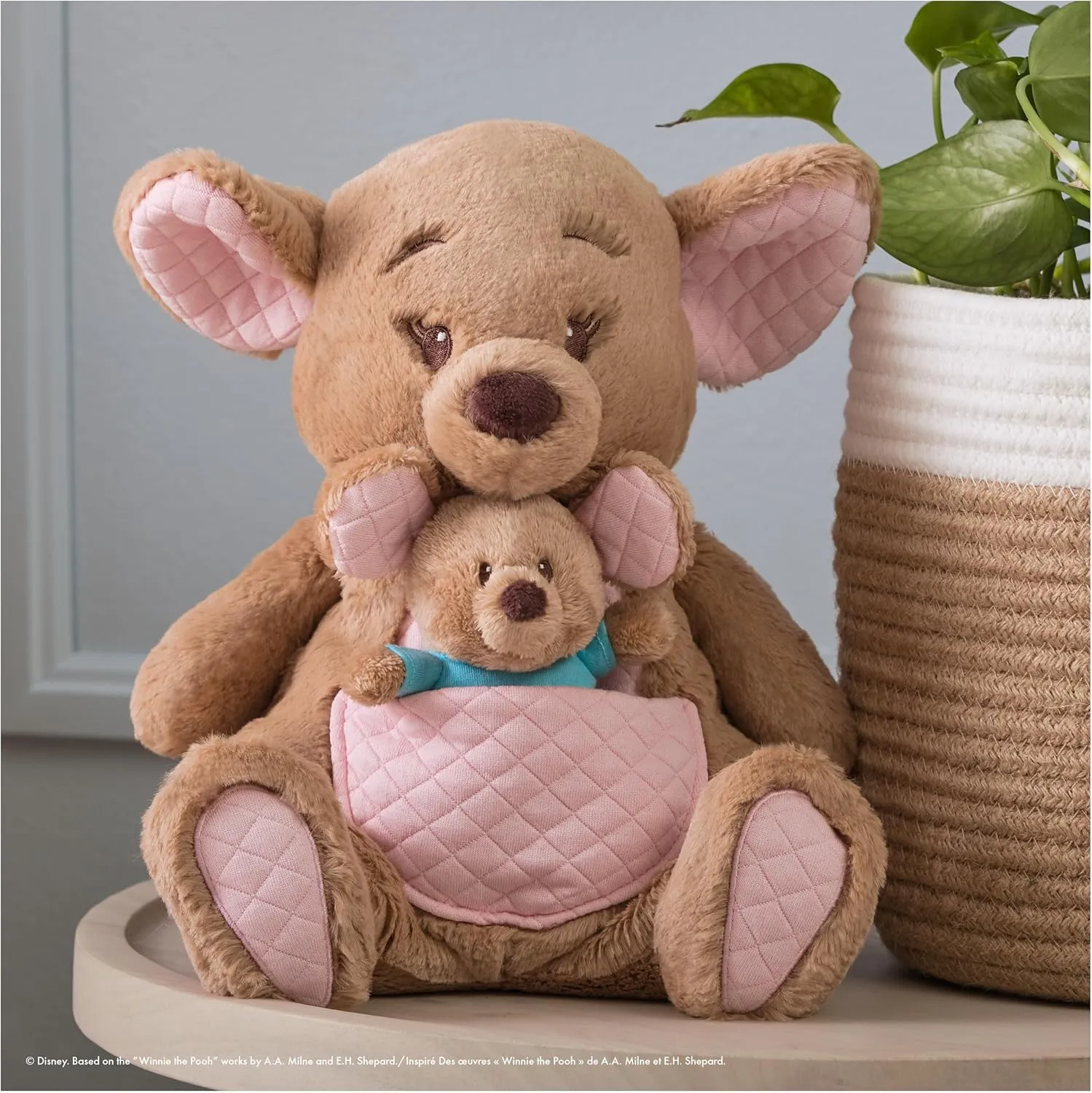 GUND Disney Official Kanga and Roo Oh So Snuggly Plush, Winnie The Pooh, Kangaroo and Baby Stuffed Animals for Ages 1 and Up, Brown, 12.5”