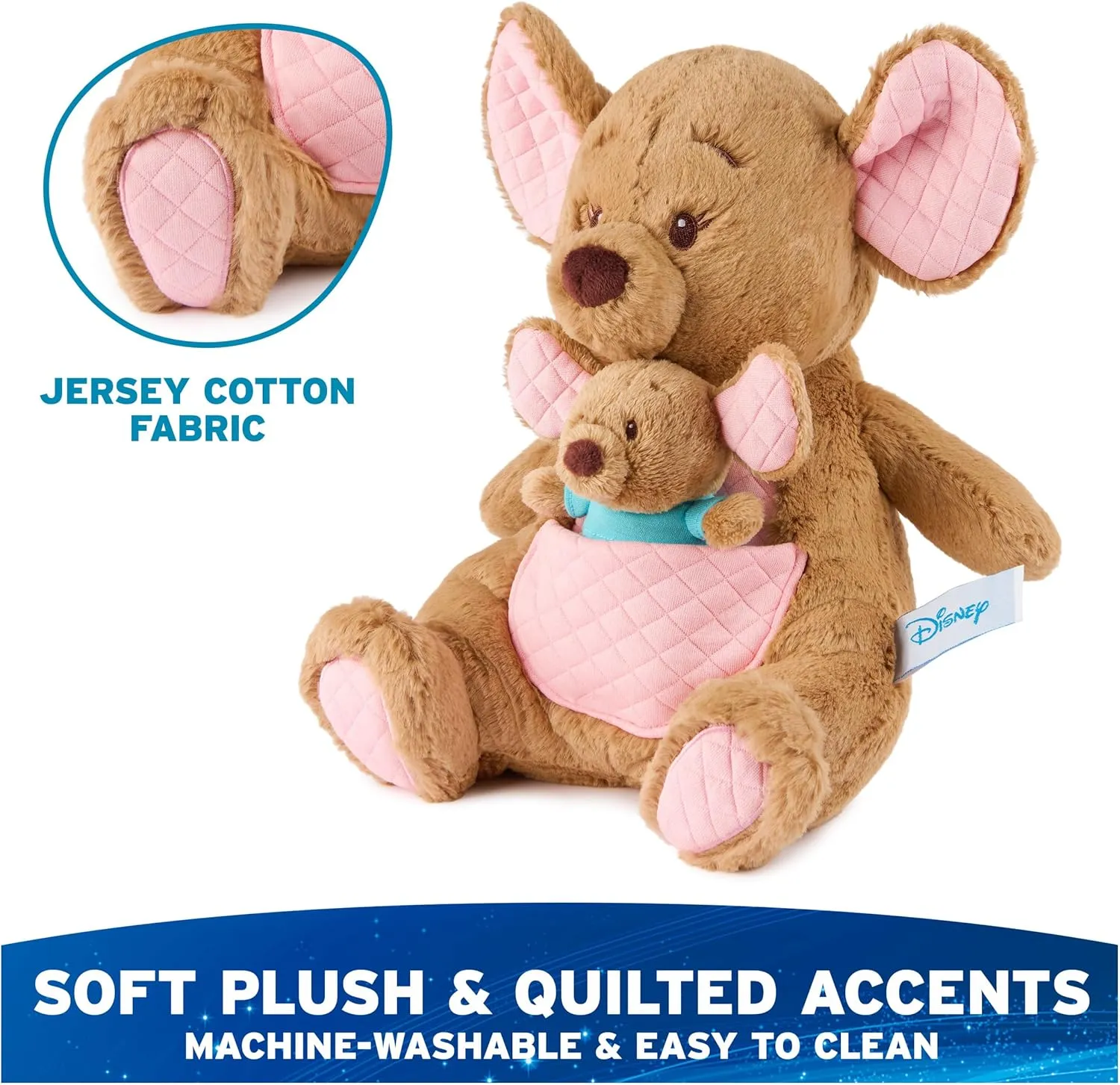 GUND Disney Official Kanga and Roo Oh So Snuggly Plush, Winnie The Pooh, Kangaroo and Baby Stuffed Animals for Ages 1 and Up, Brown, 12.5”