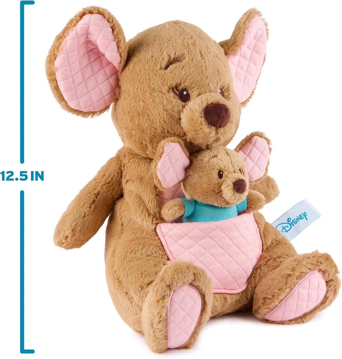 GUND Disney Official Kanga and Roo Oh So Snuggly Plush, Winnie The Pooh, Kangaroo and Baby Stuffed Animals for Ages 1 and Up, Brown, 12.5”