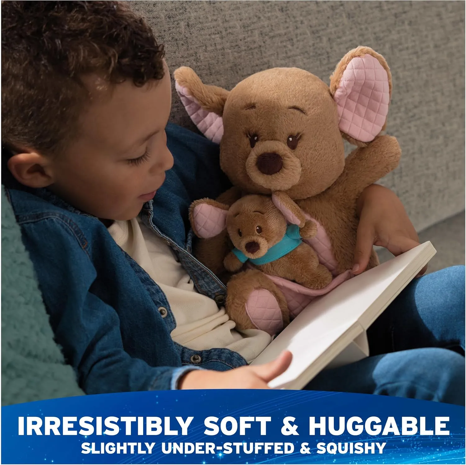 GUND Disney Official Kanga and Roo Oh So Snuggly Plush, Winnie The Pooh, Kangaroo and Baby Stuffed Animals for Ages 1 and Up, Brown, 12.5”