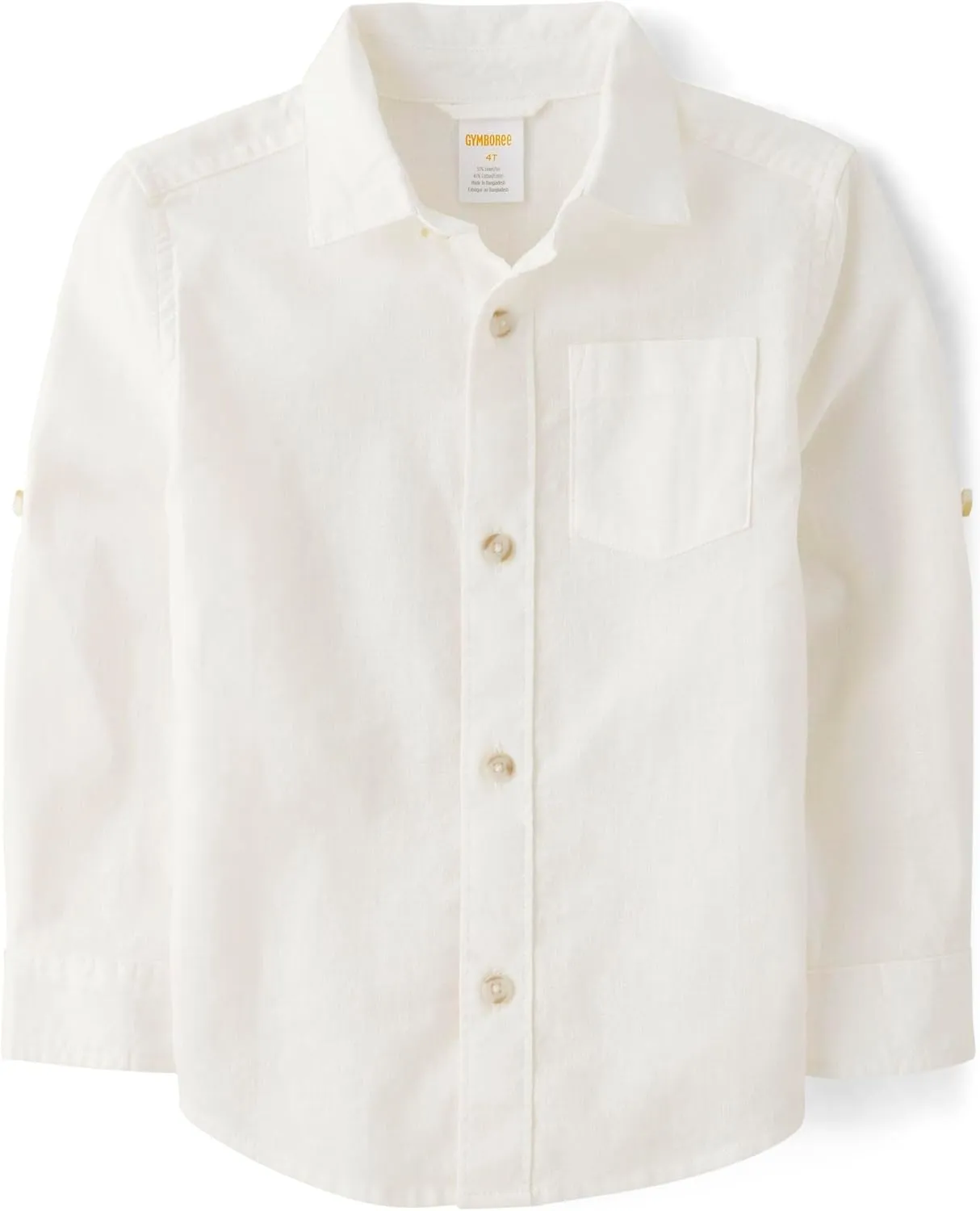 Gymboree Boys' and Toddler Long Sleeve Linen Button Up Shirt