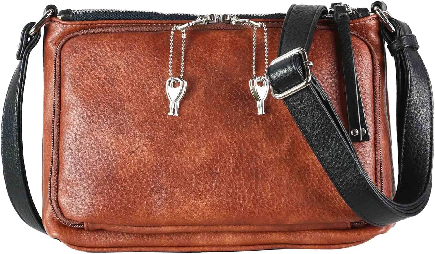 Hailey Concealed Carry Crossbody Bag – Chic Faux Leather Purse with Lockable Compartment & Adjustable Strap
