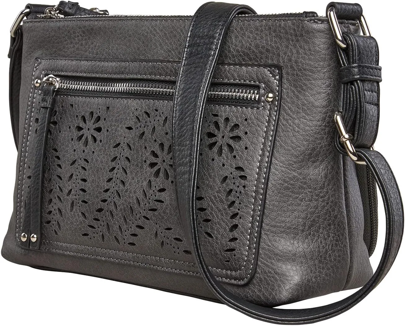 Hailey Concealed Carry Crossbody Bag – Chic Faux Leather Purse with Lockable Compartment & Adjustable Strap