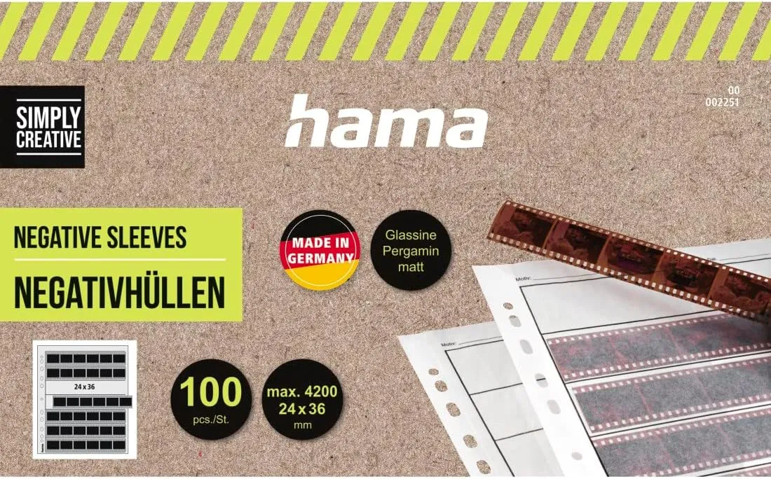 Hama 2251 24 x 36mm Negative File Sleeves and Glassine Matt 100 Sheets