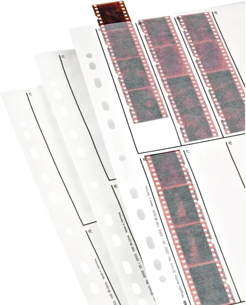 Hama 2252 Negative File Storage Sleeves, Each Holding 10 Strips of 4 (24 x 36 mm) Frames, Glassine (Pack of 25)