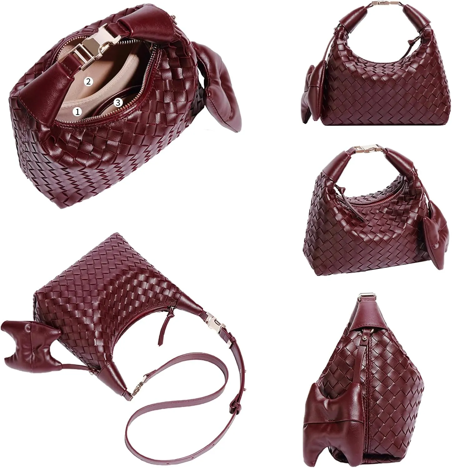 Handbag Crossbody Tote Bag for Women Small Hand Bag weave Vegan Leather Purse Clutch Women's Leather Medium Hobo Bag