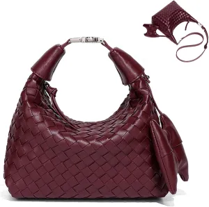 Handbag Crossbody Tote Bag for Women Small Hand Bag weave Vegan Leather Purse Clutch Women's Leather Medium Hobo Bag