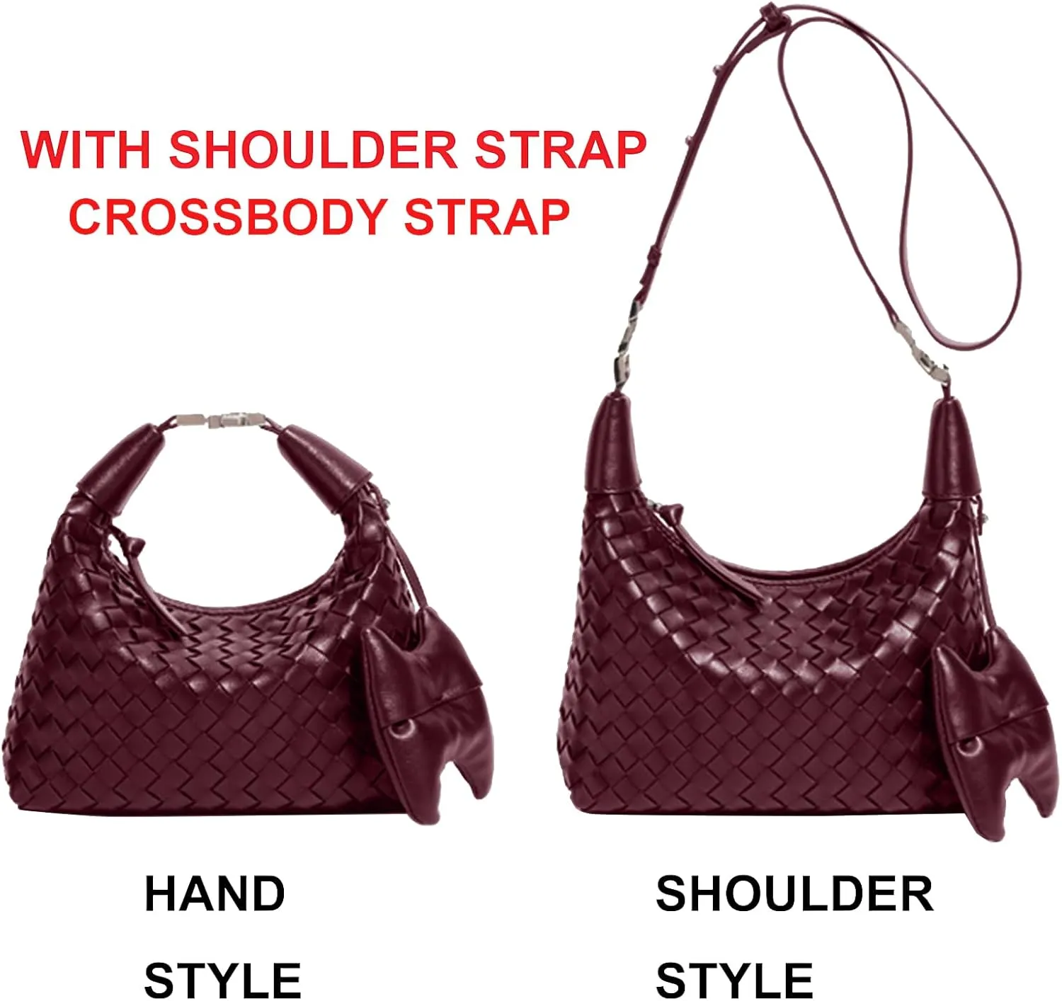 Handbag Crossbody Tote Bag for Women Small Hand Bag weave Vegan Leather Purse Clutch Women's Leather Medium Hobo Bag