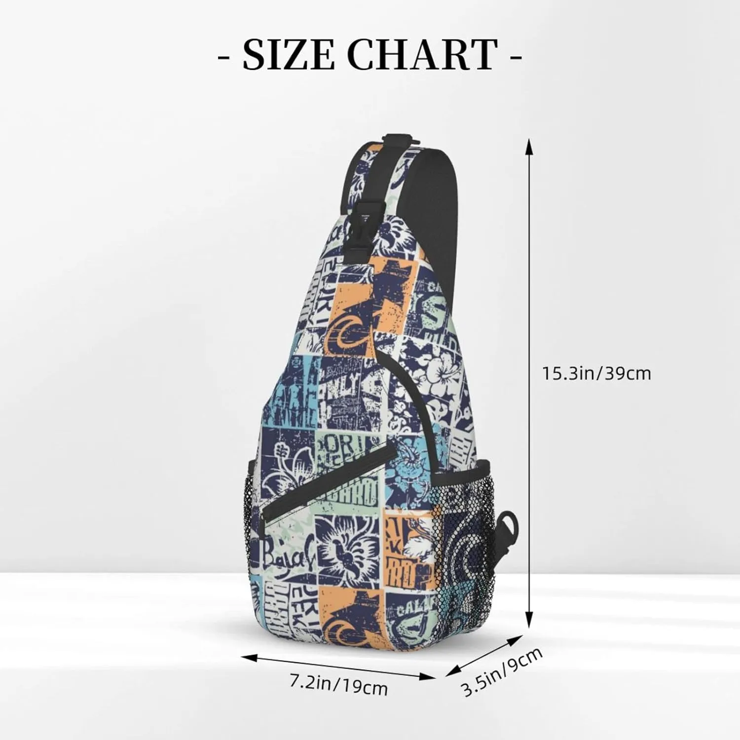 Hawaii Sling Bag Beach Crossbody Chest Daypack Casual Backpack Hawaiian Tribe Shoulder Bag For Travel Picnic