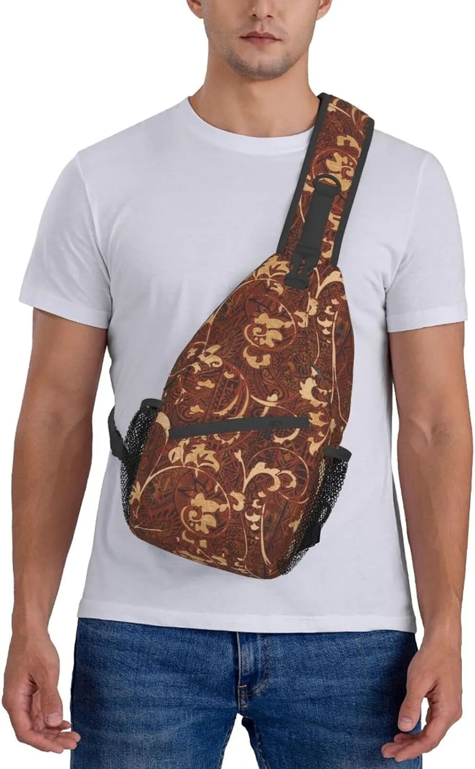 Hawaii Sling Bag Beach Crossbody Chest Daypack Casual Backpack Hawaiian Tribe Shoulder Bag For Travel Picnic
