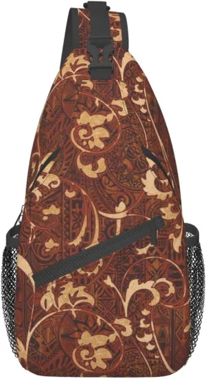 Hawaii Sling Bag Beach Crossbody Chest Daypack Casual Backpack Hawaiian Tribe Shoulder Bag For Travel Picnic