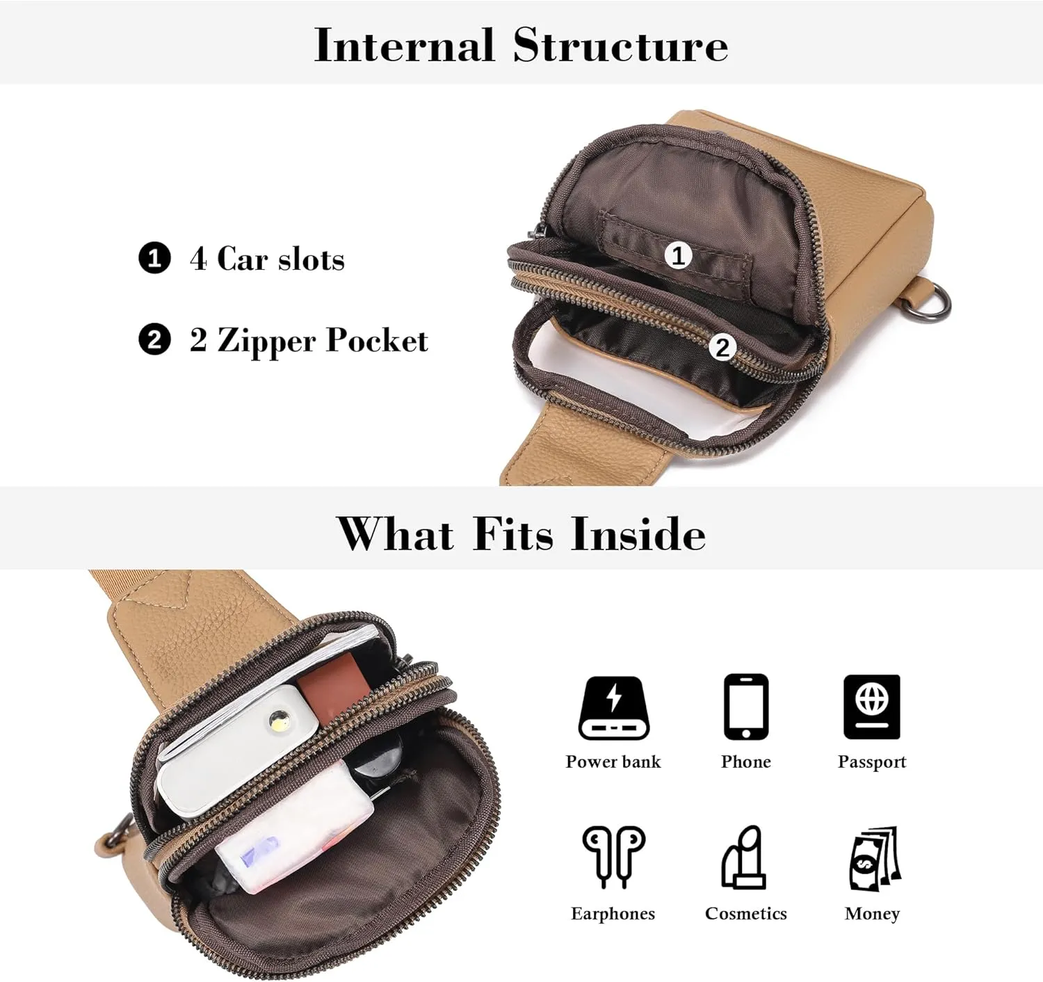 Haytijoe Touchscreen Sling Bag for Women Travel Crossbody Cell Phone Purse Anti Theft Cross Body Bag for Woman