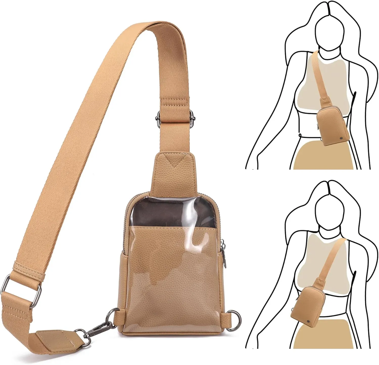 Haytijoe Touchscreen Sling Bag for Women Travel Crossbody Cell Phone Purse Anti Theft Cross Body Bag for Woman