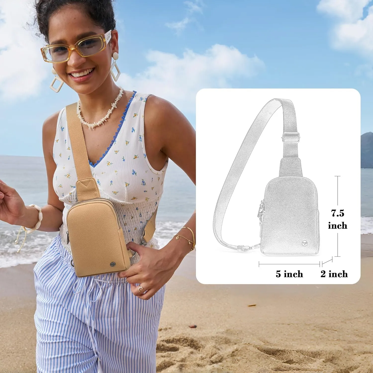 Haytijoe Touchscreen Sling Bag for Women Travel Crossbody Cell Phone Purse Anti Theft Cross Body Bag for Woman