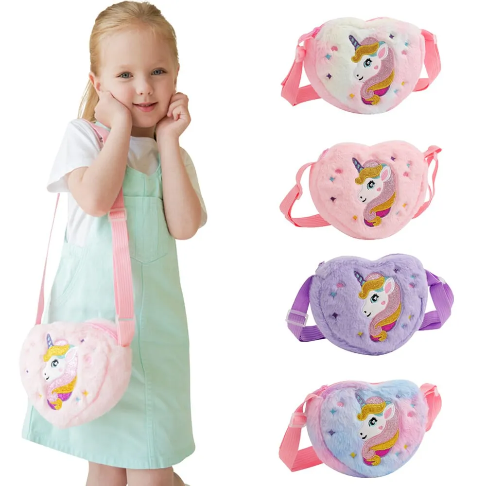 Heart-Shaped Unicorn Cartoon Shoulder Bag(17016)