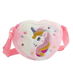 Heart-Shaped Unicorn Cartoon Shoulder Bag(17016)