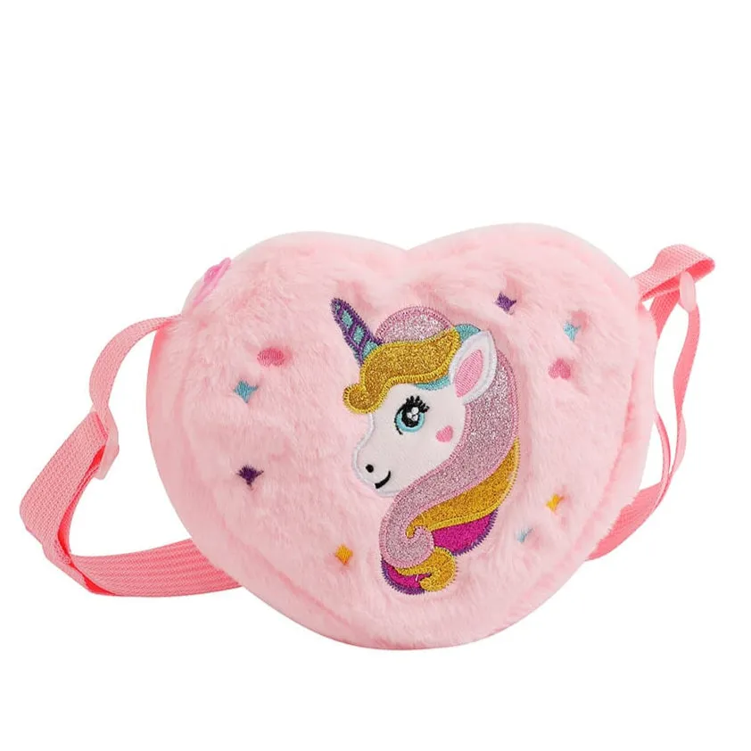 Heart-Shaped Unicorn Cartoon Shoulder Bag(17016)