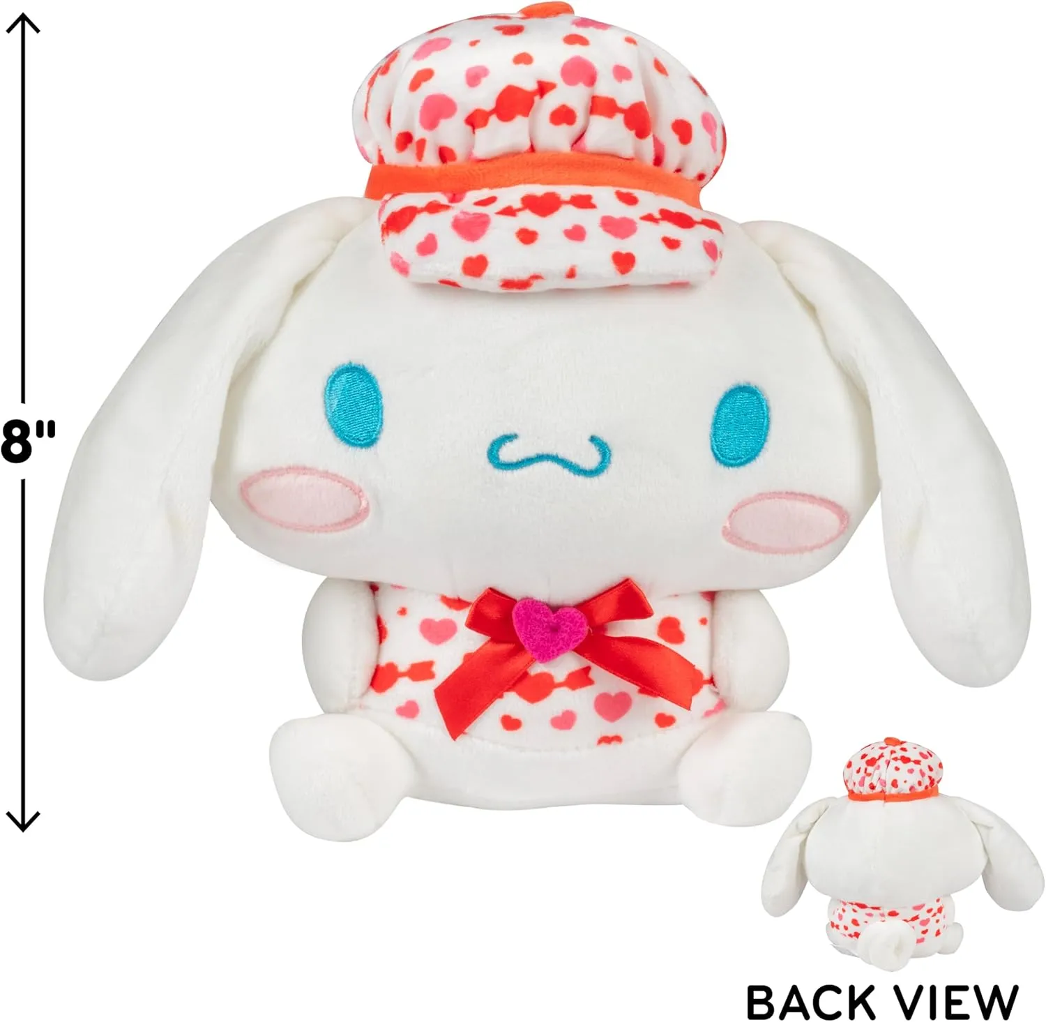 Hello Kitty and Friends 8" Cinnamoroll Plush w/Heart Outfit - 2025 Limited Edition Officially Licensed Sanrio - Cute Soft Doll Stuffed Animal Toy - Gift for Kids, Girls, Girlfriend, Mother, Mom