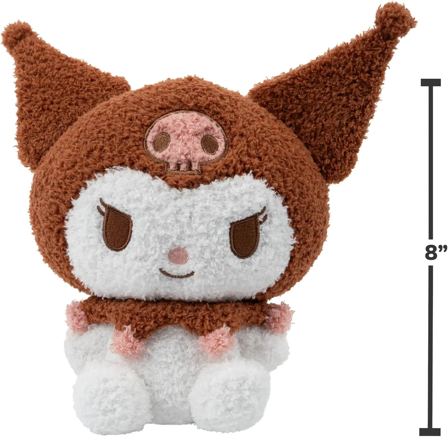 Hello Kitty and Friends 8" Kuromi Velveteen Plush - Officially Licensed Sanrio - Cute Soft Doll Stuffed Animal Toy Figure - Gift for Kids, Boys, Girls - 2 