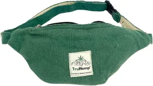 Hemp Fanny Pack, Green – Adjustable Strap Multi-Pocket Waist Bag for Travel, Festivals, and Hiking