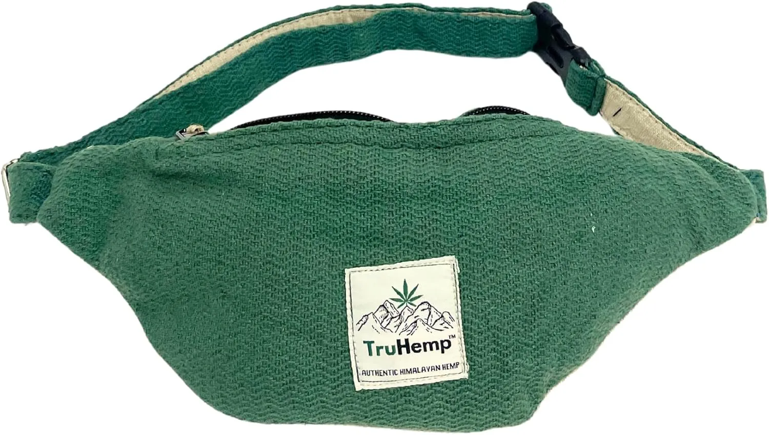 Hemp Fanny Pack, Green – Adjustable Strap Multi-Pocket Waist Bag for Travel, Festivals, and Hiking