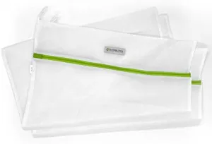 Heritage Park Fine Mesh Laundry Bags - Micro Mesh for Safely Washing Delicates - Gusseted Bottom for Extra Space, Hidden Zipper, and Convenient Hanging Loop - Pack of 2 Large (20" x 24")