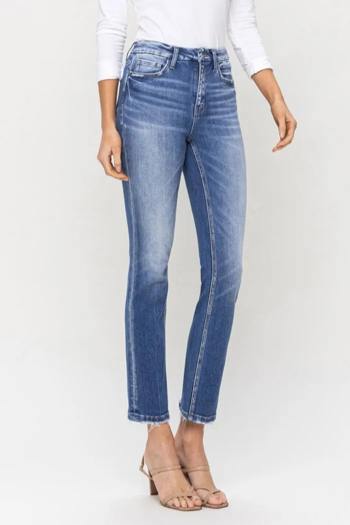 High Rise Slim Straight Jean