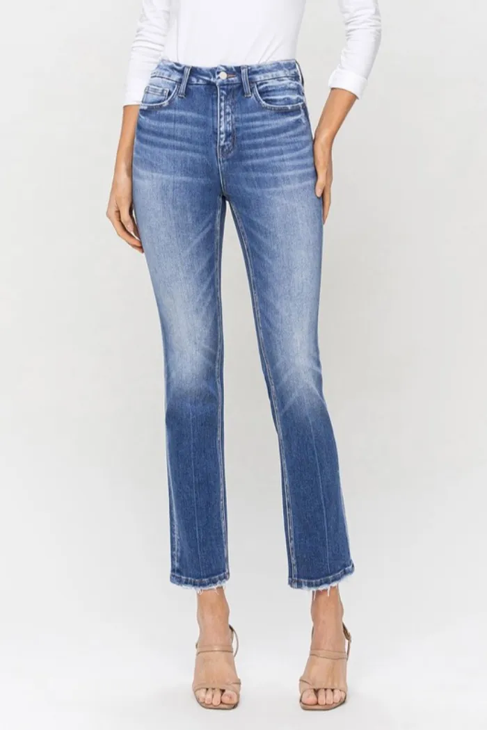 High Rise Slim Straight Jean